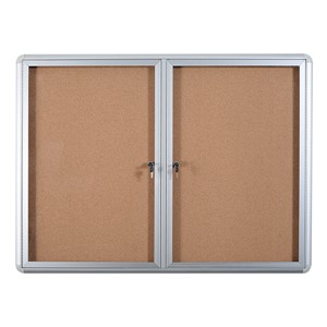 Enclosed Bulletin Board w/ Two Doors (5' W x 3' H)